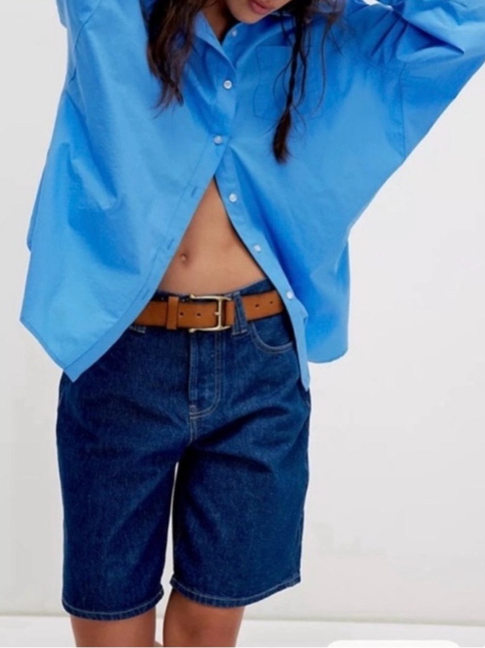 We The Free dark blue denim shorts